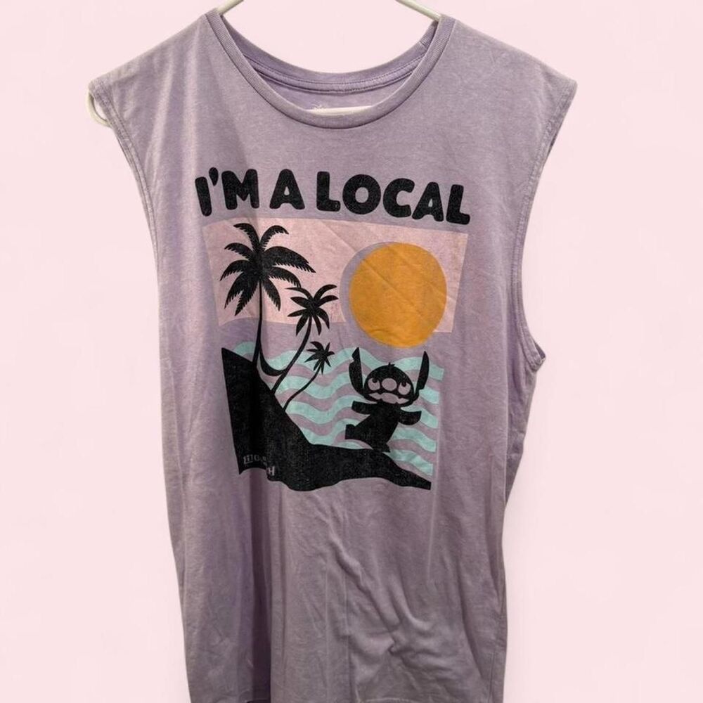 Woman Disney Stitch purple tank top Size M